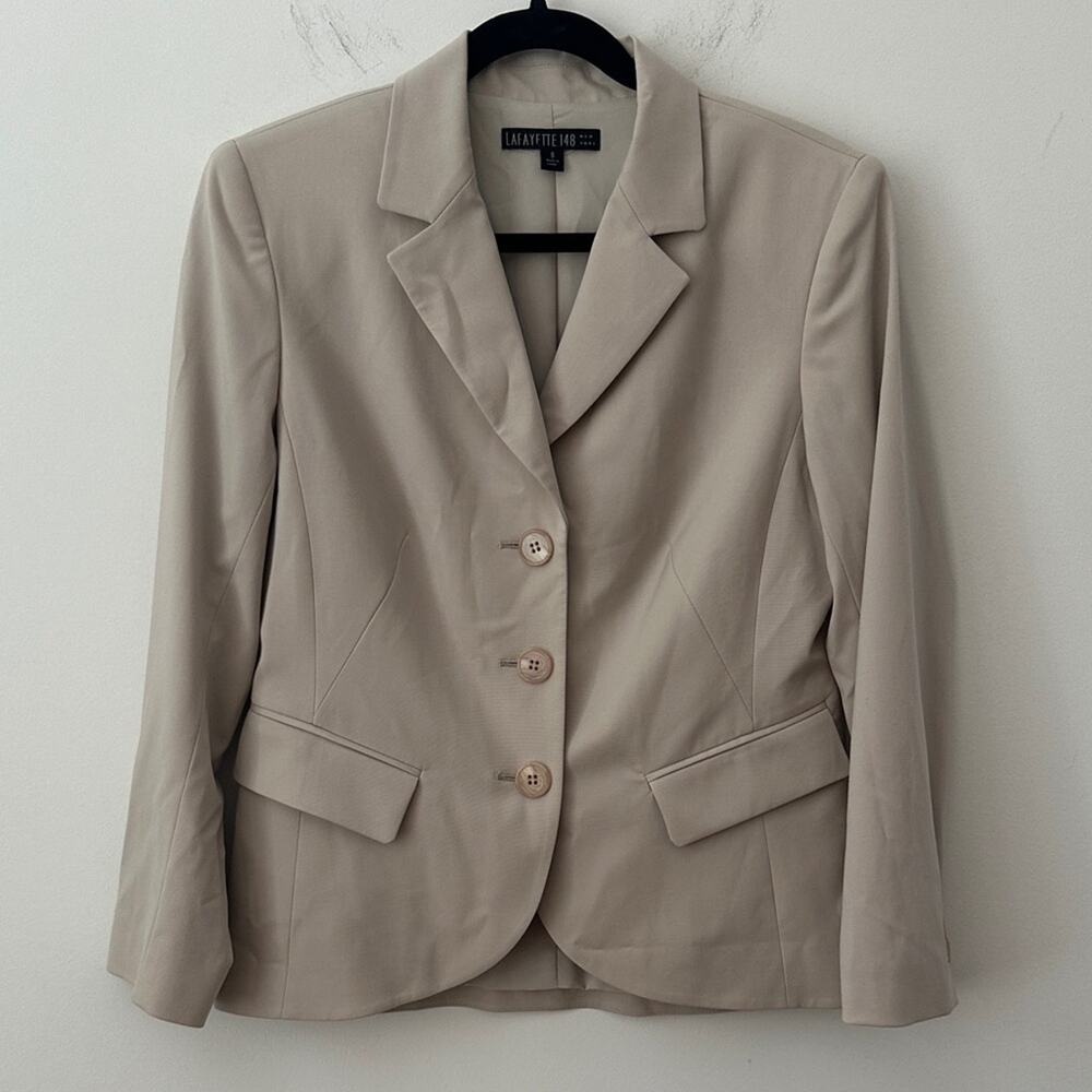 Lafayette 148 Women's Tan Wool Stretch Blazer Size 8 NWT